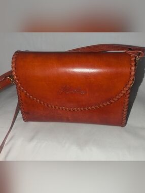 Nila Classic Sculpted Brown Leather Crossbody Bag